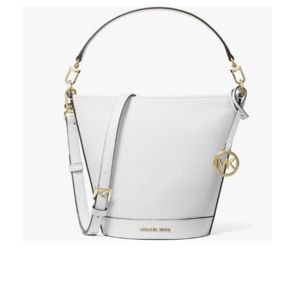 MICHAEL KORS Townsend pebbled leather women's small bucket crossbody bag - White - Picture 1 of 11